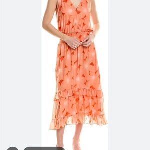 Ramy Brook Vibrant Orange Midi Dress